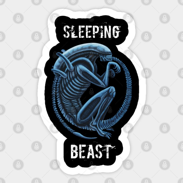 Sleeping Beast Sticker by SPACE ART & NATURE SHIRTS 